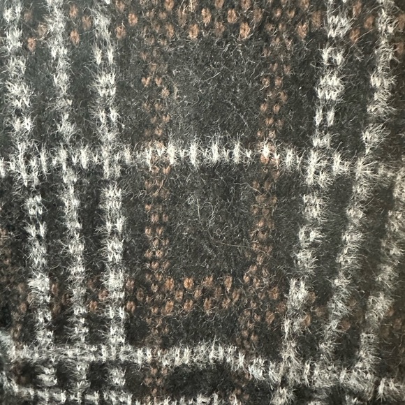 🎄Joan Vass New York Fluffy Sweater Cardigan Black Long Pockets SZ  S - Picture 5 of 6